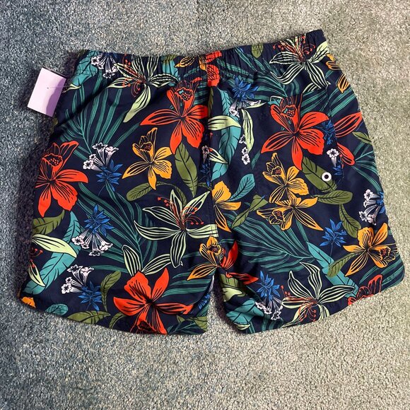 Tropical Print Swim Trunks - Picture 3 of 4